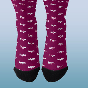 Einfaches Logo-Geschäftsmuster Burgunderrot Werbea Socken