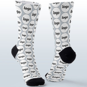 Einfaches Logo-Geschäftsmuster in Puderblau Socken