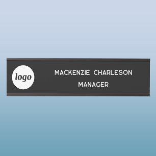 Einfaches Logo mit individuellem Text Schwarz Busi Türschild