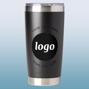 Einfaches Logo mit schwarzem Text Thermobecher