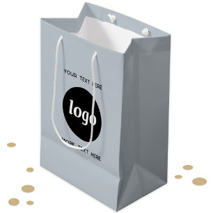 Einfaches Logo mit "Text Business Blue" Mittlere Geschenktüte