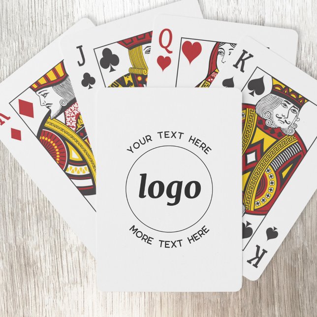 Einfaches Logo mit Text Geschäftswerbung Spielkarten (Logo with custom text business promotional playing cards)