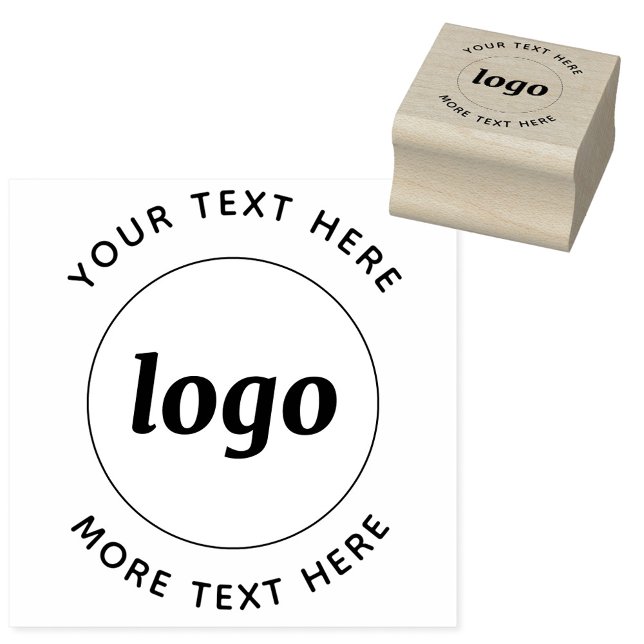 Einfaches Logo mit Textwerbung Gummistempel (Simple logo with custom text business branding promotional rubber stamp)