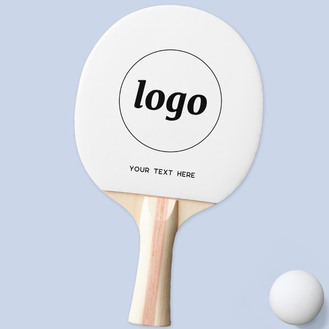 Einfaches Logo mit Textwerbung Tischtennis Schläger (Simple logo with custom text business branding promotional ping pong paddle)
