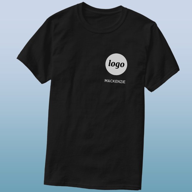 Einfaches Logo Name oder Text Business T-Shirt (Simple logo custom text business branding promotional staff employee representative uniform t-shirt)