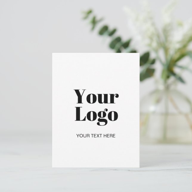 Einfaches Logo- oder Bild-Upload Template & Benutz Postkarte (Stehend Vorderseite)