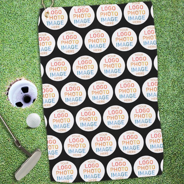 Einfaches Logo oder Foto-Wiederholungsmuster Golfhandtuch (Von Creator hochgeladen)