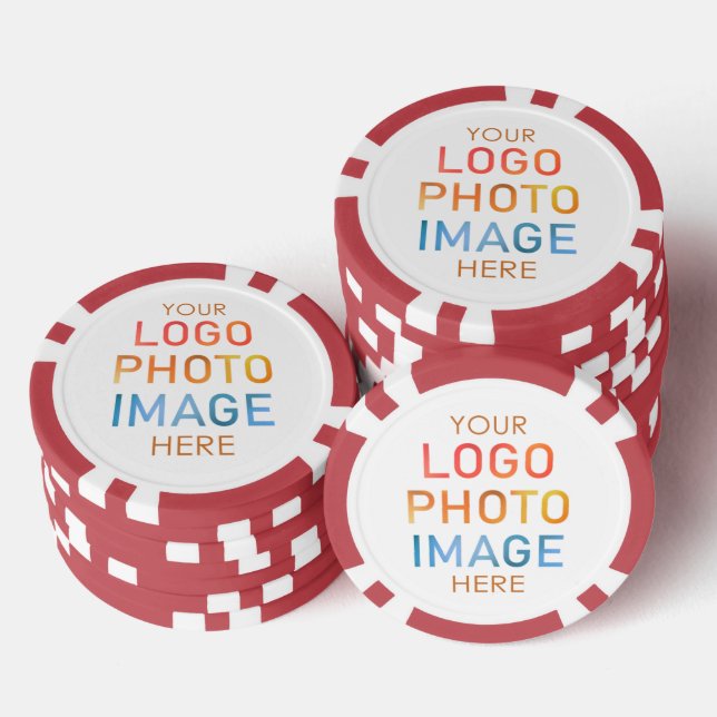 Einfaches Logo oder Personalisiertes Foto Pokerchips (Stapel)