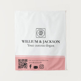 Einfaches Logo QR Anbieter Event Promotionsdisplay Wandteppich