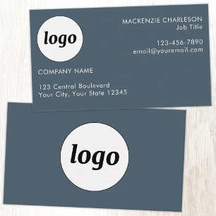 Einfaches Logo und Text Anthrazitgrau Visitenkarte
