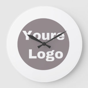 Einfaches Logo und Text Business personalisieren Große Wanduhr
