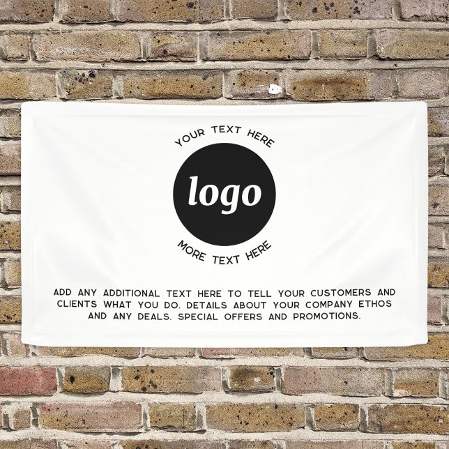 Einfaches Logo und Text Geschäft Banner (Logo with custom text promotional business banner)