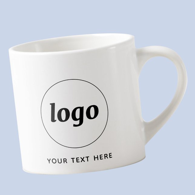 Einfaches Logo und Text Geschäft Espressotasse (Simple logo with custom text business branding promotional espresso coffee cup)