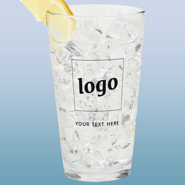 Einfaches Logo und Text Geschäft Glas (Logo and custom text business promotional drinking glass tumbler)