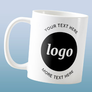 Einfaches Logo und Text Geschäft Kaffeetasse
