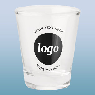 Einfaches Logo und Text Geschäft Schnapsglas