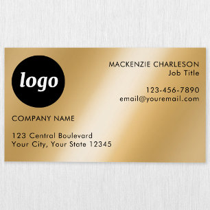 Einfaches Logo und Text Gold-Effekt Magnetische Visitenkarte