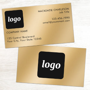 Einfaches Logo und Text Gold-Effekt Visitenkarte