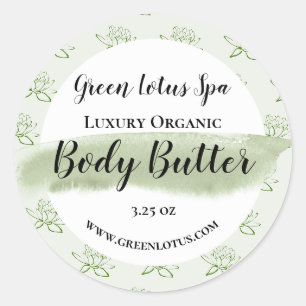 Einfaches Lotus Body Butter Etikett Runder Aufkleber