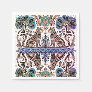 einfaches madhubanisches Gemälde Serviette