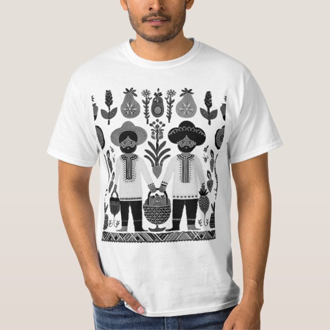 einfaches madhubanisches Gemälde T-Shirt (Vorderseite)