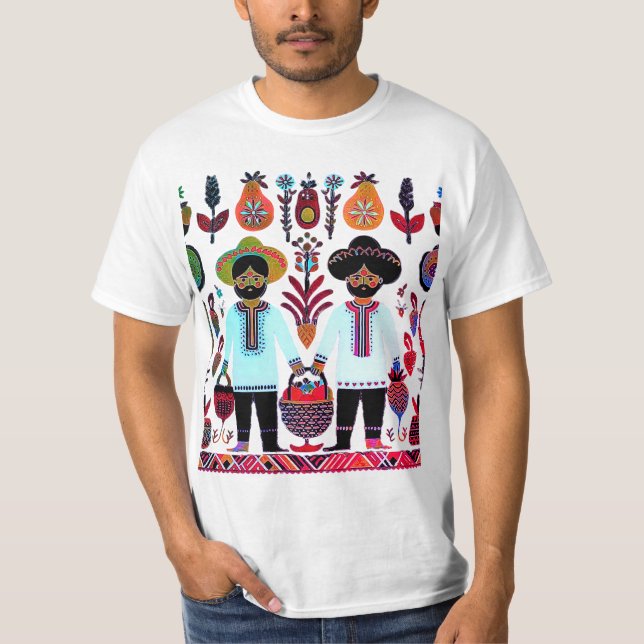einfaches madhubanisches Gemälde T-Shirt (Vorderseite)
