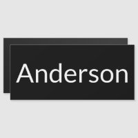 Einfaches Magnet für Schwarz-weiße Mailbox-Nachnam