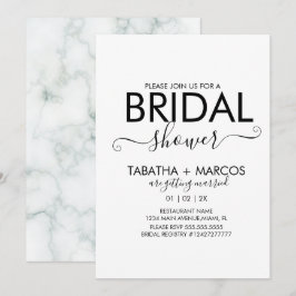 Einfaches Marble Pattern Skript-Brautparty Einladung