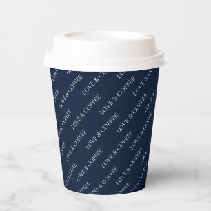 Einfaches Marineblau-Minimaldesign mit individuell Pappbecher