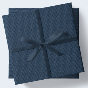 Einfaches marineblaues Strickmuster für Weihnachte Geschenkpapier Set