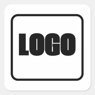 Einfaches Marketing-Logo für Unternehmen Quadratischer Aufkleber