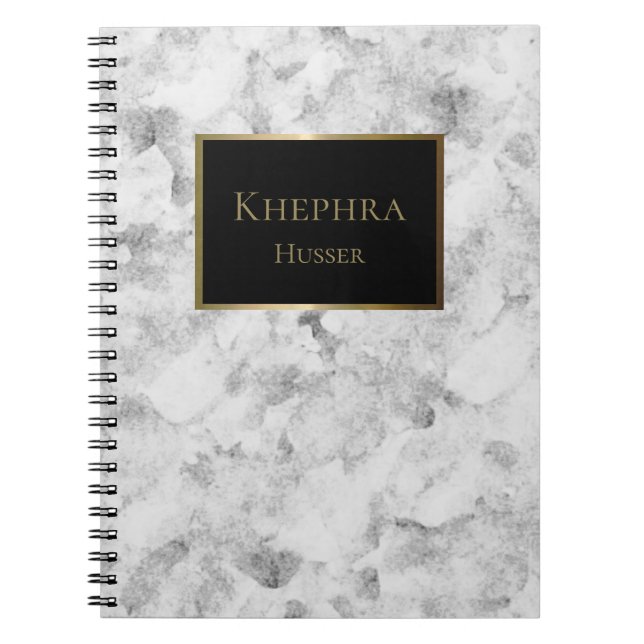 Einfaches Marmor Watercolor Name Notebook Notizblock (Vorderseite)