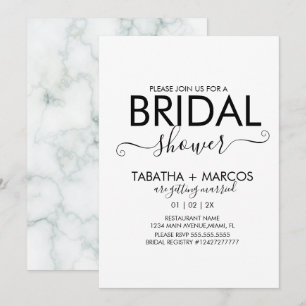 Einfaches Marmormuster-Script BRIDAL Shower Einladung