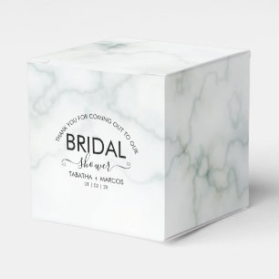 Einfaches Marmorskript Elegante BRIDAL-Shower-Favo Geschenkschachtel