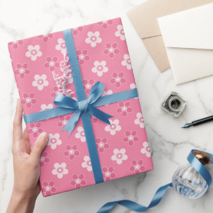einfaches, massives rosa Muster, kleiner Fluss Geschenkpapier