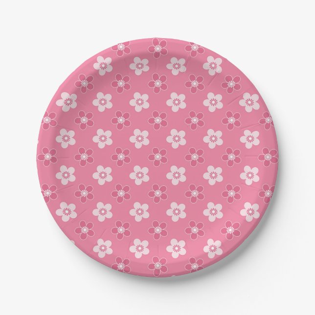 einfaches, massives rosa Muster, kleiner Fluss Pappteller (Vorderseite)