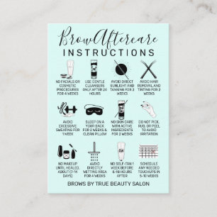 Einfaches Mini Green Brows Aftercare-Symbol Visitenkarte