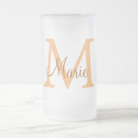 einfaches minimal add name monogramm orange braun