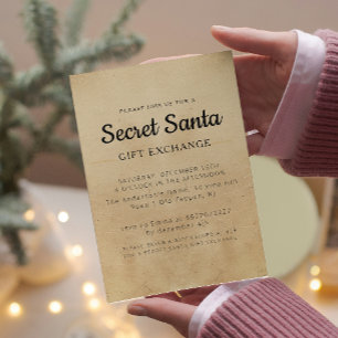 Einfaches Minimal Beige Geheimnis Weihnachten Part Einladung