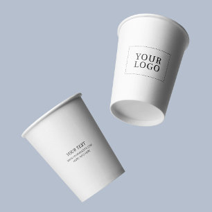 Einfaches Minimal Business-Logo benutzerdefinierte Pappbecher