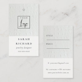 Einfaches Minimal-Leder-Textur-Preis-Logo Visitenkarte