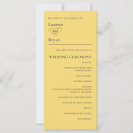 Einfaches Minimal Lemon Drop Yellow Wedding Progra