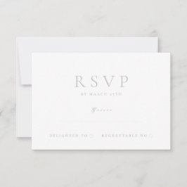 Einfaches Minimal Light Elegante Moderne Hochzeit RSVP Karte