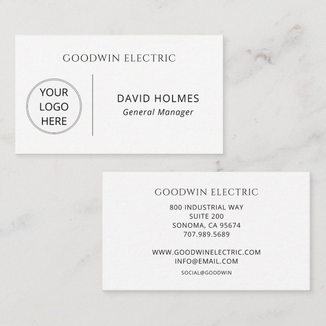 Einfaches Minimal Logo  Visitenkarte (Vorne/Hinten)