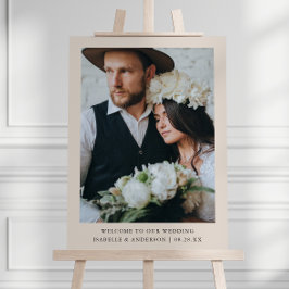 Einfaches Minimal Natural Foto Wedding Willkommens Poster