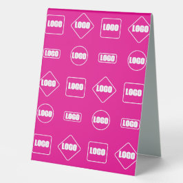 Einfaches Minimal-Rosa-Logo für Unternehmen Tischaufsteller