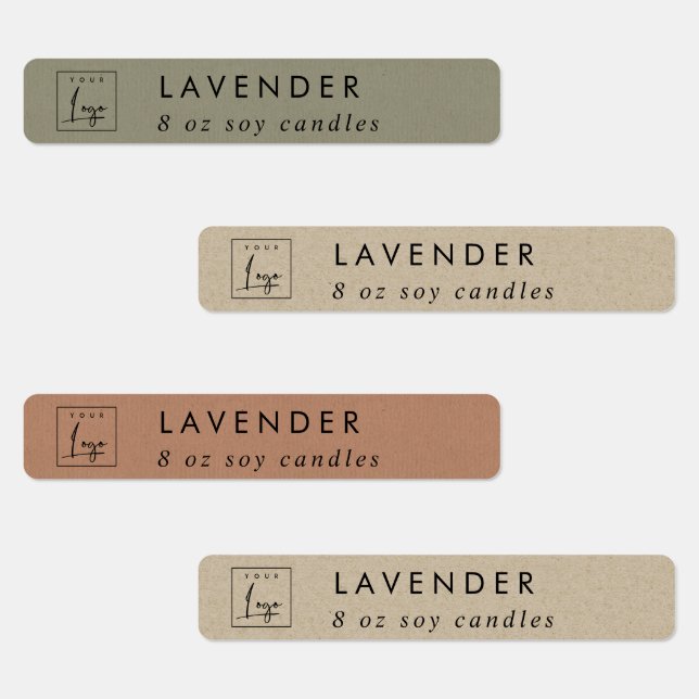 Einfaches Minimal Rustic Kraft Logo Candle Label Etiketten (Gruppe)