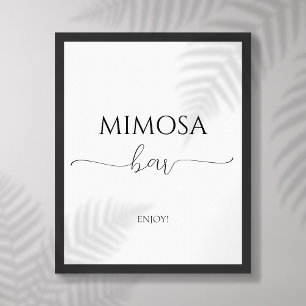 Einfaches Minimal Script Brautparty Mimosa Bar Poster