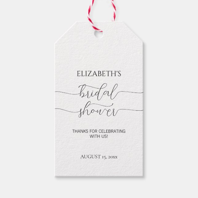 Einfaches Minimal Script Brautparty Vielen Dank Geschenkanhänger (Vorderseite)