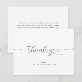 Einfaches Minimal Script Brautparty Vielen Dank Ka Dankeskarte